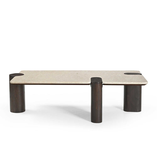 Starfurn Salontafel Maeve - Rechthoek Hout/Marmer - 128x60x36cm