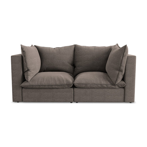 LaMiaSofa Tweezits modulaire bank Ravenna - bouclé - chocolade - 180x90x77