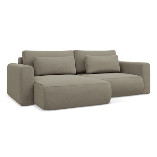 LaMiaSofa hoekbank links Perugia - textuurstof - donkerbeige - 240x149x82