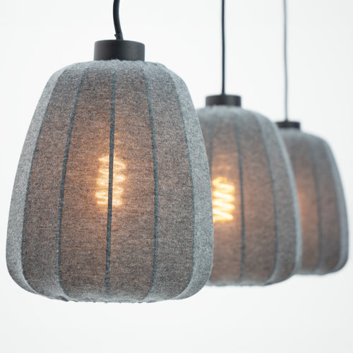 EGLO hanglamp Barlaston - e27 - 88 cm - zwart/grijs - uitwasbaar textiel