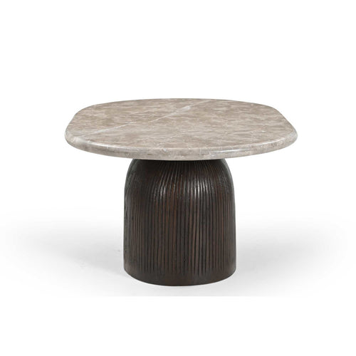Starfurn Salontafel Noel - Ovaal Bruin Hout/Marmer - 90x60x40cm