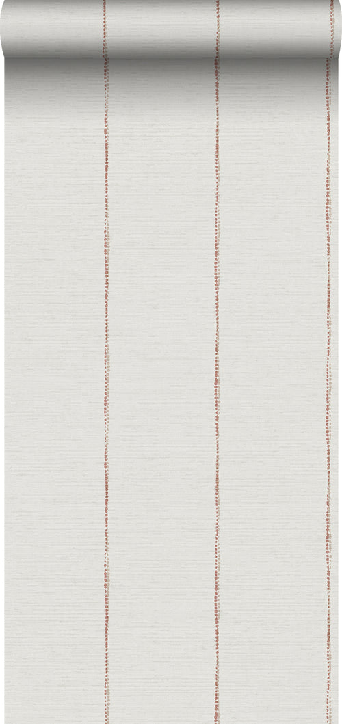Sanders & Sanders behang geschilderde strepen terracotta en wit - 53 cm x 10,05 m - 640764