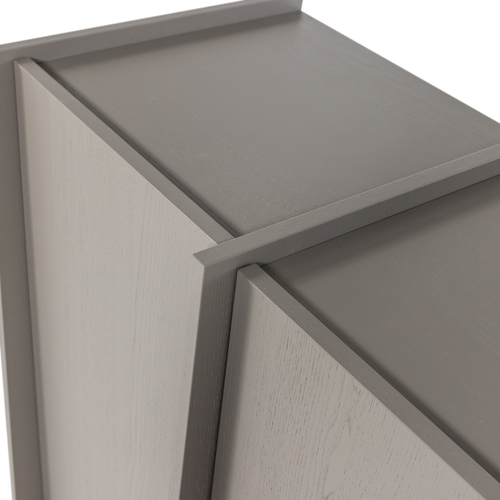 WOOOD 2-deurs kast Brock - Essen Fineer - Warmgrijs - 140x102x44