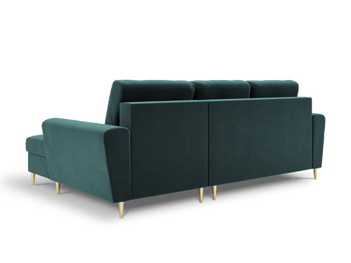 Cosmopolitan Design Converteerbare hoekbank rechts met opbergdoos Kyoto 4-zits, flueel, olie - 145x241x88cm