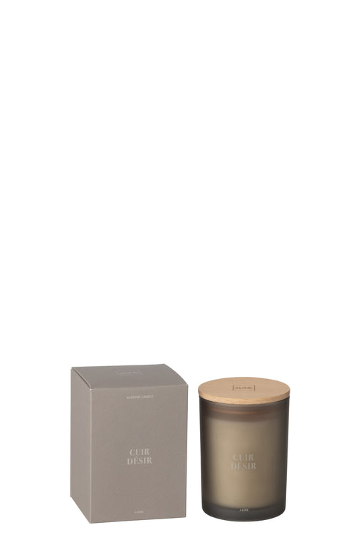 J-Line geurkaars Accords Essentiels - Cuir Désir - glas - bruin - 38U