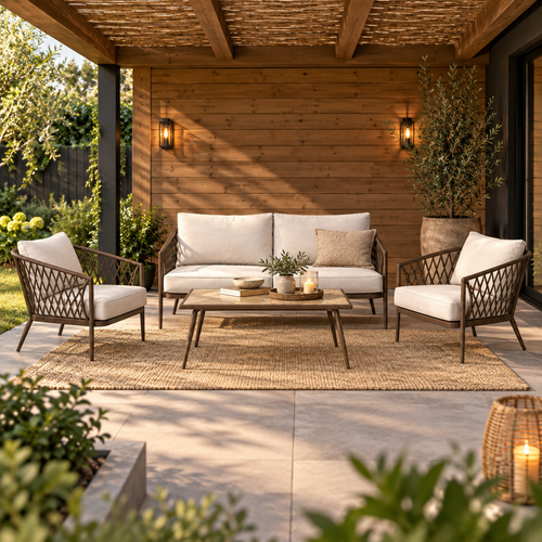 Lisomme Marloes 4 delige tuin loungeset beige