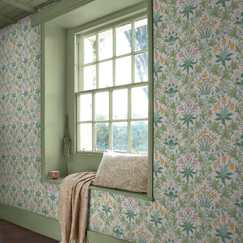 William Morris at Home Vliesbehang - Celandine Spring Garden