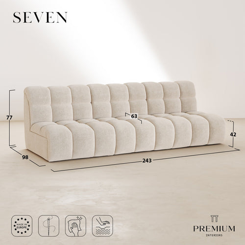 Premium Interiors - Bank SEVEN - gewaafd fluweel vintage groen 243cm