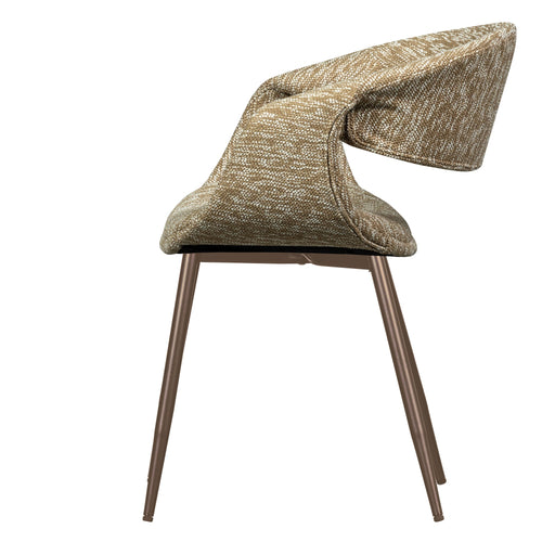 WOOOD eetkamerstoelen met metalen koper poot Yossi - Zand - Set van 2