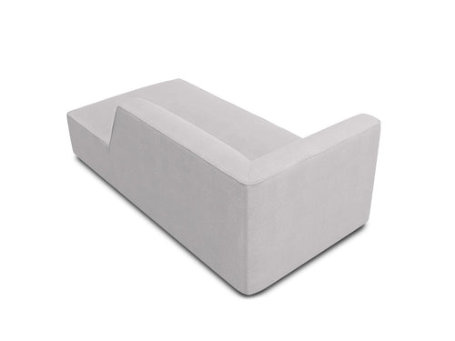 Micadoni rechter chaise longue Ruby structurele stof, lichtgrijs - 180x93x69cm