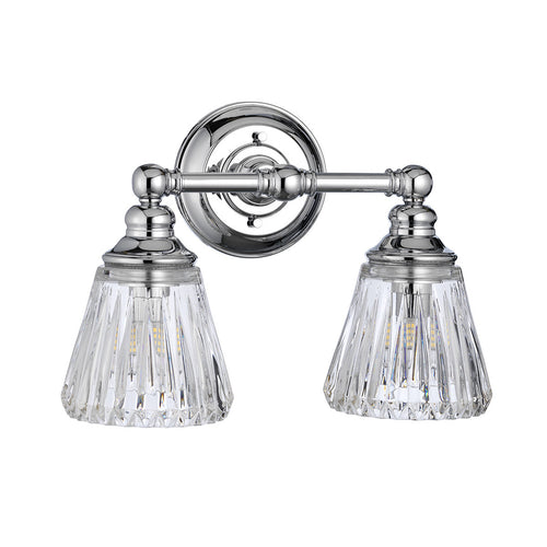 Keynes 2-lichts wandlamp gepolijst chroom IP44