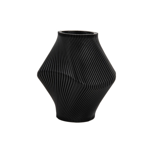 Present Time vaas Twisted Rib - zwart - Ø18cm - vtwonen shop