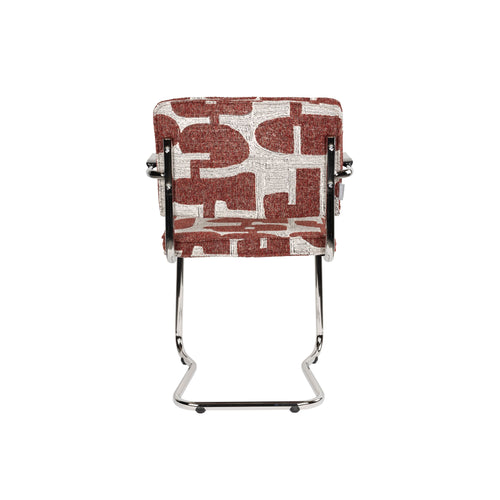 Zuiver Ridge Kink Deco Symbols Eetkamerstoelen Armleuning Rood - Set van 2