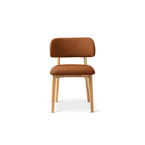 Set van 2 stoelen met gesp Evan boucle terracotta - 51x49.5x77cm