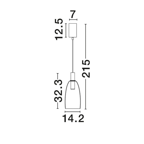 Nova Luce IMATIA Hoge, slanke hanglamp voor aan het plafond, rookkleurig messing goud, LED 7W 192lm 3000K