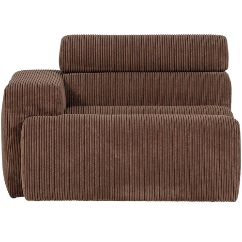 WOOOD 1-zits element bank arm links Novi - Ribstof - Mokkabruin - 86x109x113 - vtwonen shop