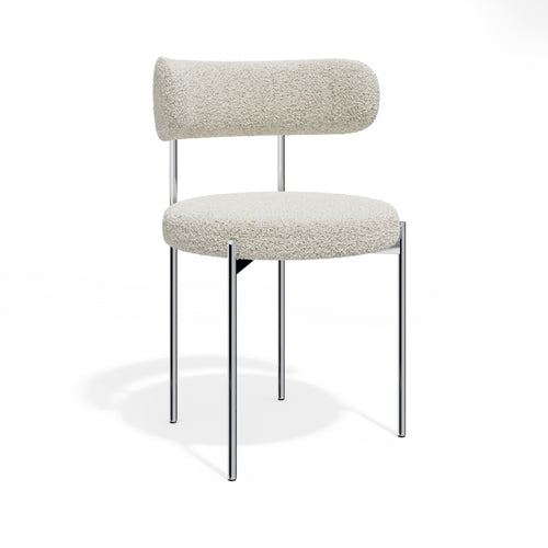 Premium Interiors - Set van 2 stoelen MUSE - bouclette crème 52cm