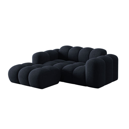 Cosmopolitan Design - Linker hoekbank Treno 2-zits, chenille marineblauw - 164x180x70cm