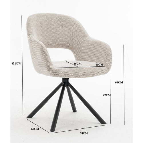 DÉJA Living Eetkamerstoel Livia - Beige - Draaibaar - Set van 2 - vtwonen shop