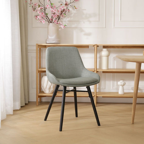 Nolon Nena-Isa Eetkamerstoel Saliegroen - Zwarte Houten Poten - vtwonen shop