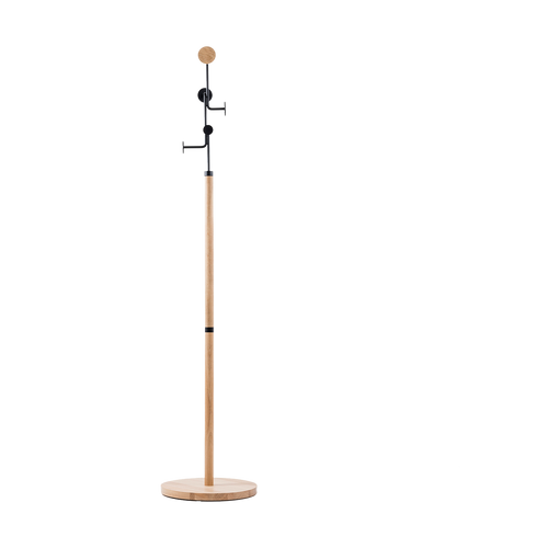 Gazzda Hook coat stand houten staande kapstok black - 170 cm - vtwonen shop