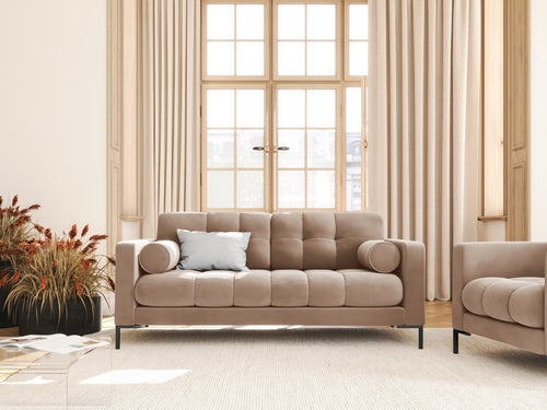Cosmopolitan Design Bank Bali 2-zits, flueel, beige - 96x152x75cm