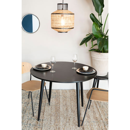 Housecraft Living Fabio Eettafel Rond Hout 100 cm Zwart - vtwonen shop