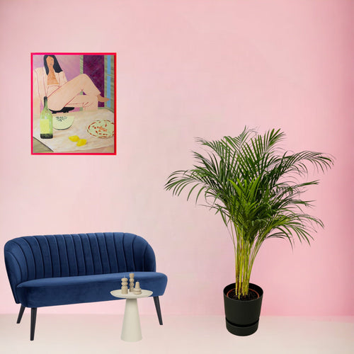 Trendyplants - Areca palm - ↨130cm - Ø24cm inclusief elho Greenville Round zwart Ø30cm x ↨28cm - vtwonen shop