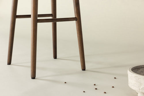 Nest living Jur houten barkruk donkerbruin - 75 cm - Set van 2