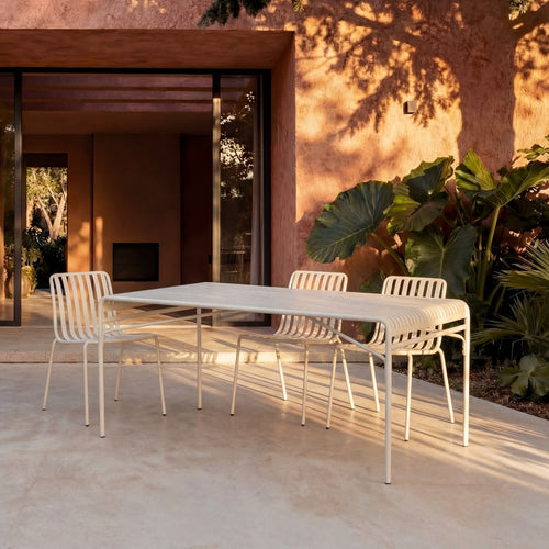 Tikamoon Tuinset in crèmekleurig metaal voor 4 personen - Beige