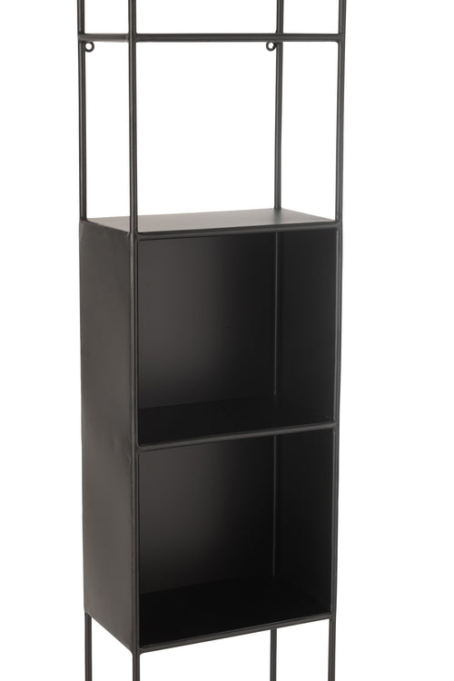 J-Line rek Ricard - metaal/glas - zwart