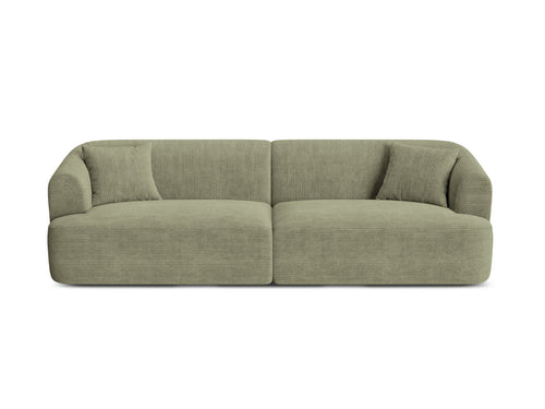 Cosmopolitan Design Modulaire bank Campi 4-zits, ribfluwelen mosgroen - 90x255x70cm