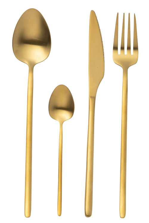 J-Line bestek - roestvrij staal - goud - box van 24 stuks - vtwonen shop