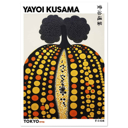 Artfulprints Poster met Lijst Yayoi Kusama - Tokyo pumpkin 1998   - 30x40 cm - Geel