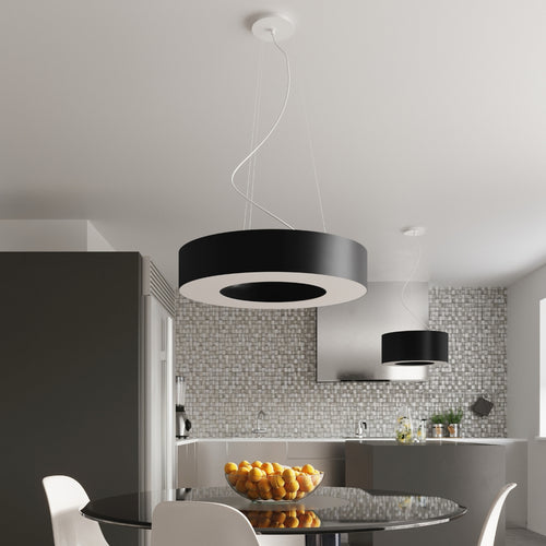 Sollux Lighting Kroonluchter SATURNO SLIM 70 zwart - 70x70x102cm
