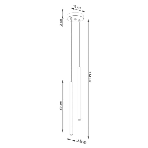 Sollux Lighting Hanglamp PASTELO 2 olijfgroen - 15x15x104cm
