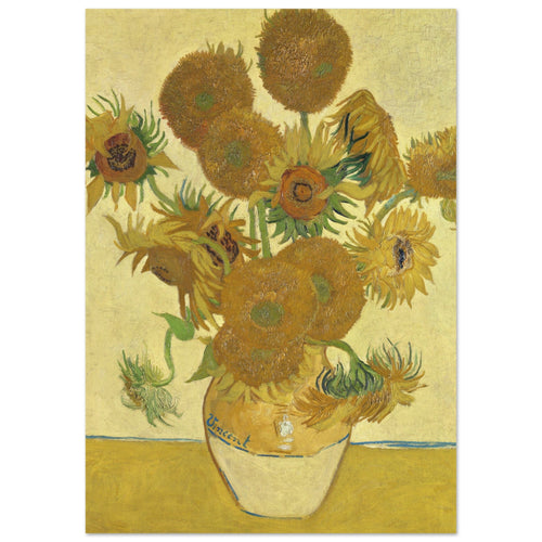 Poster Vincent van Gogh - Zonnebloemen (1888)   - A4 21x29.7 cm - Geel