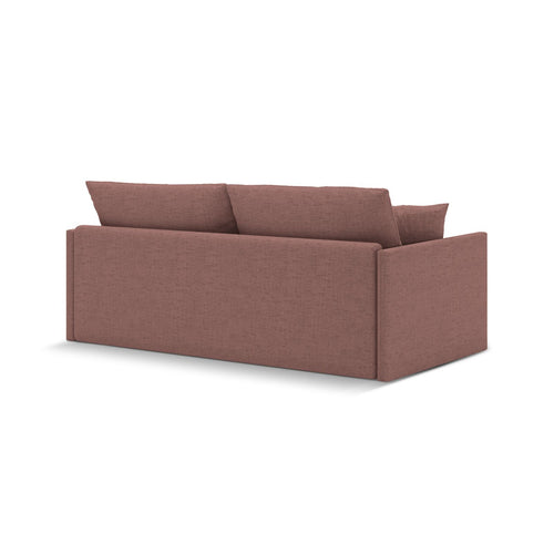 Cosmopolitan Design - Converteerbare bank Shannon 3-zits, structurele stof donkerroze - 94x209x87cm