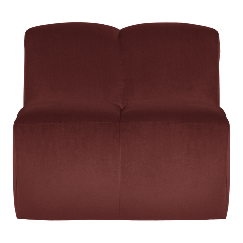WOOOD 1-zits bank Mojo - Velvet - Kastanjebruin - 74x84x97