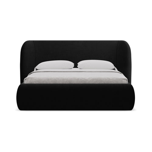 LaMiaSofa Bed met opbergruimte Trieste - velours - zwart - 210x215x110