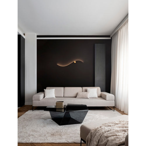 Nova Luce KIMA Geïntegreerde LED-wandlamp Sandy Black, gouden LED 20W 1452lm 3000K