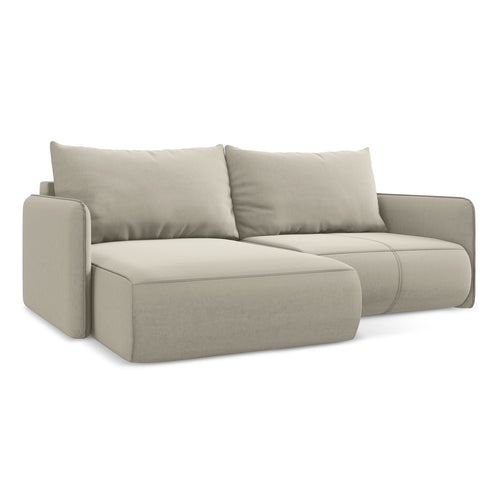 LaMiaSofa hoekbank links Palermo - velours - parel - 207x148x86