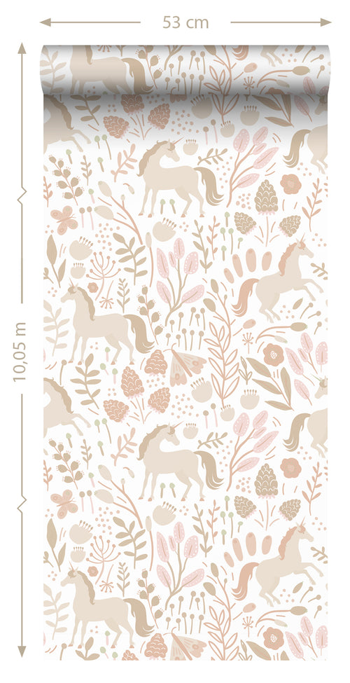 ESTAhome behang unicorns beige - 53 cm x 10.05 m - 139873 - vtwonen shop