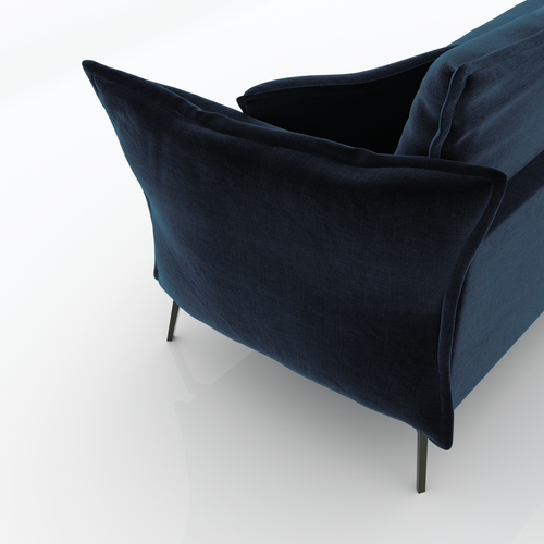 Sia Home - Rechte bank LENNY - Fluweel - Pauwblauw - 210cm - vtwonen shop