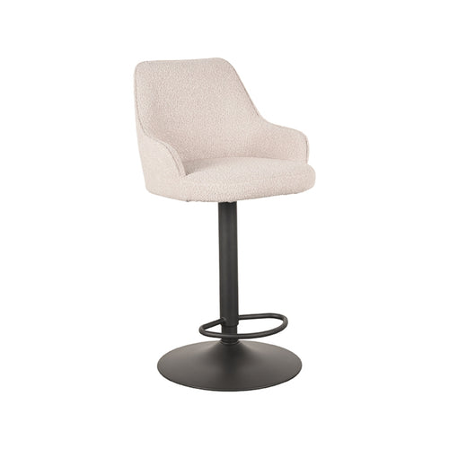 LABEL51 Barkruk Fender - Naturel Bouclé - Zithoogte 64–84cm - vtwonen shop