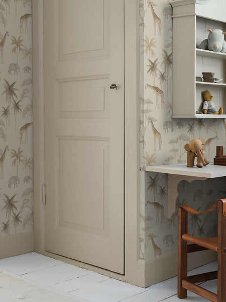 Borastapeter behang jungle dieren beige - 53 cm x 10.05 m - 660622 - vtwonen shop