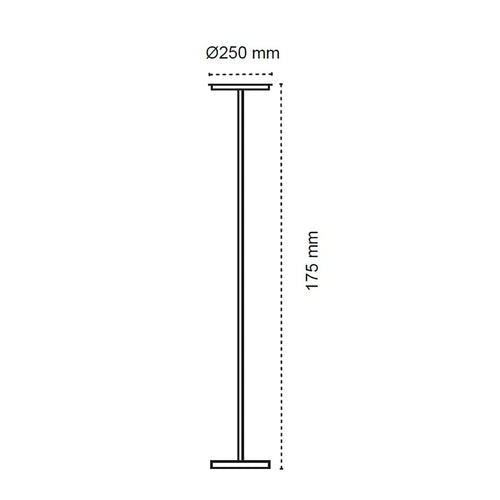 CristalRecord vloerlamp Denzel - 1 lichts - 25  x 175   cm - zwart