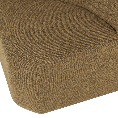 WOOOD eetbank hoek met rugleuning Mojo Base - Bouclé - Geel/Bruin - 83x80x80