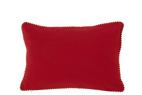 J-Line kussen Bonheur - textiel - rood/goud