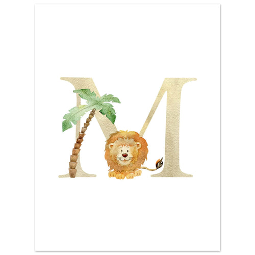 Artfulprints  Letter M kindernaam   poster 30x40 cm - vtwonen shop